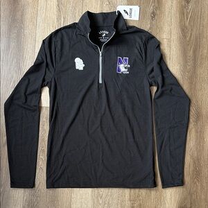 Northwestern University 91 League Black Pullover embroidered logo